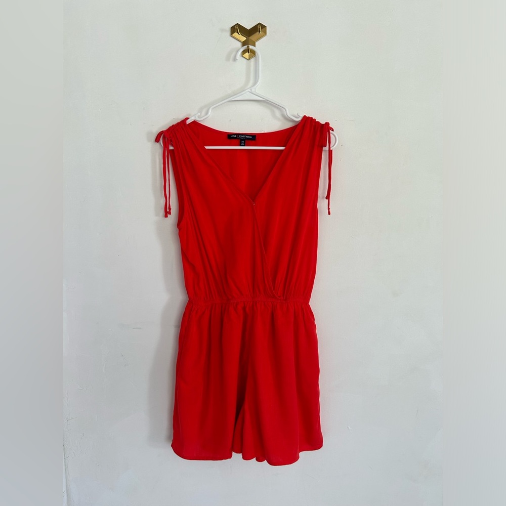 Red shorts romper Size Medium